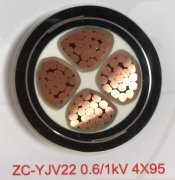 ZC-YJV22-4X95 阻燃交联聚乙烯绝缘钢带铠装电力电缆